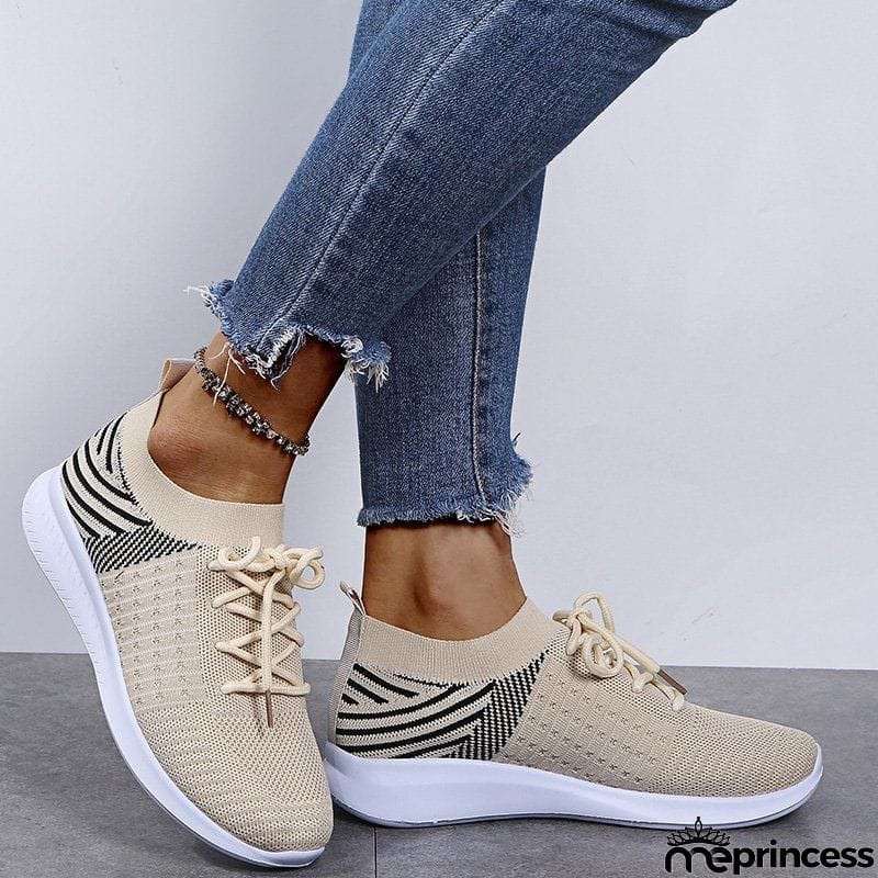 Sporty Soft Sole Mesh Lace-Up Loafers