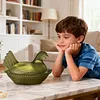 Vintage Hen on Nest Dish with Lid Plastic Chicken-Shaped Candy Dish Tabletop Dessert Plate Snack Bowl for Snacks Dessert Cookies Home Kitchen Office Tabletop Decor