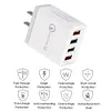 4 Ports USB Color Wall Charger Fast Charging Travel Charger US Plug Adapter
