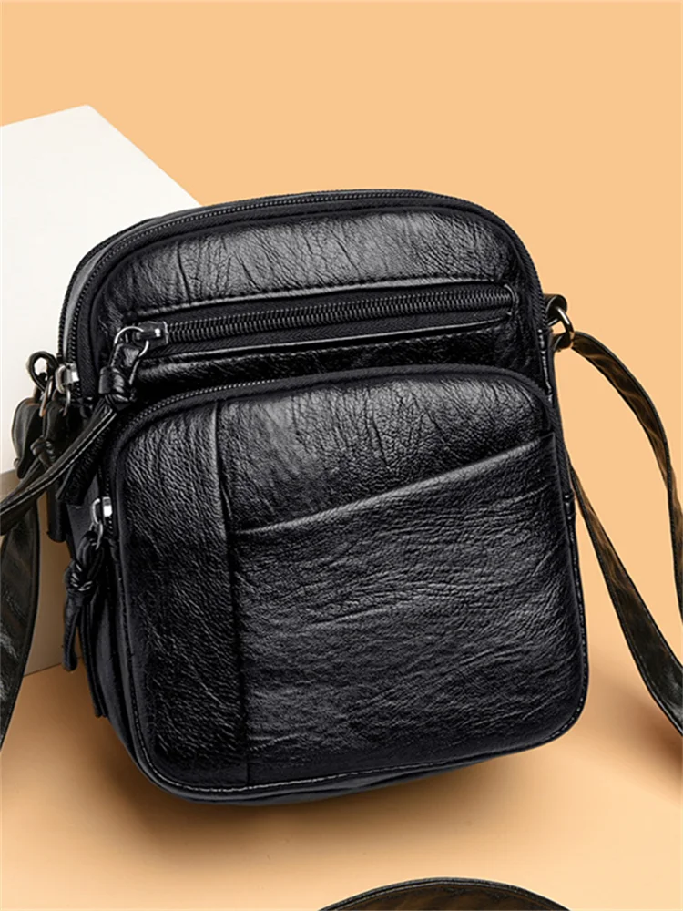 Portable Soft Leather Mini Crossbody Bag