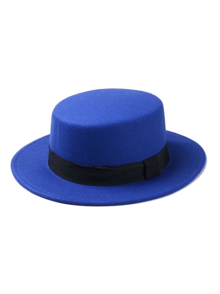 Flat Top Hat Women Wide Brim Fedora Hat