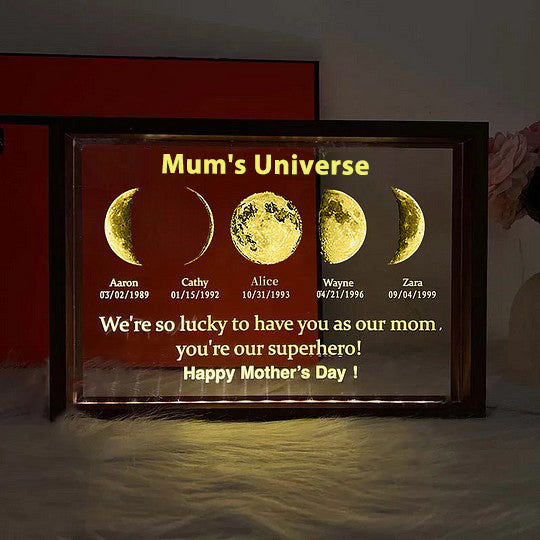 Loveyoufancy Custom Led Light Frame With Text And Date - Mum's Universe