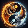 Feuerdrache Eis Phönix Yin Yang - runder Bohrer Diamond Painting - 30*30cm