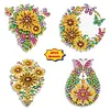 4pcs DIY Butterfly Sunflower Diamond Painting Brooch