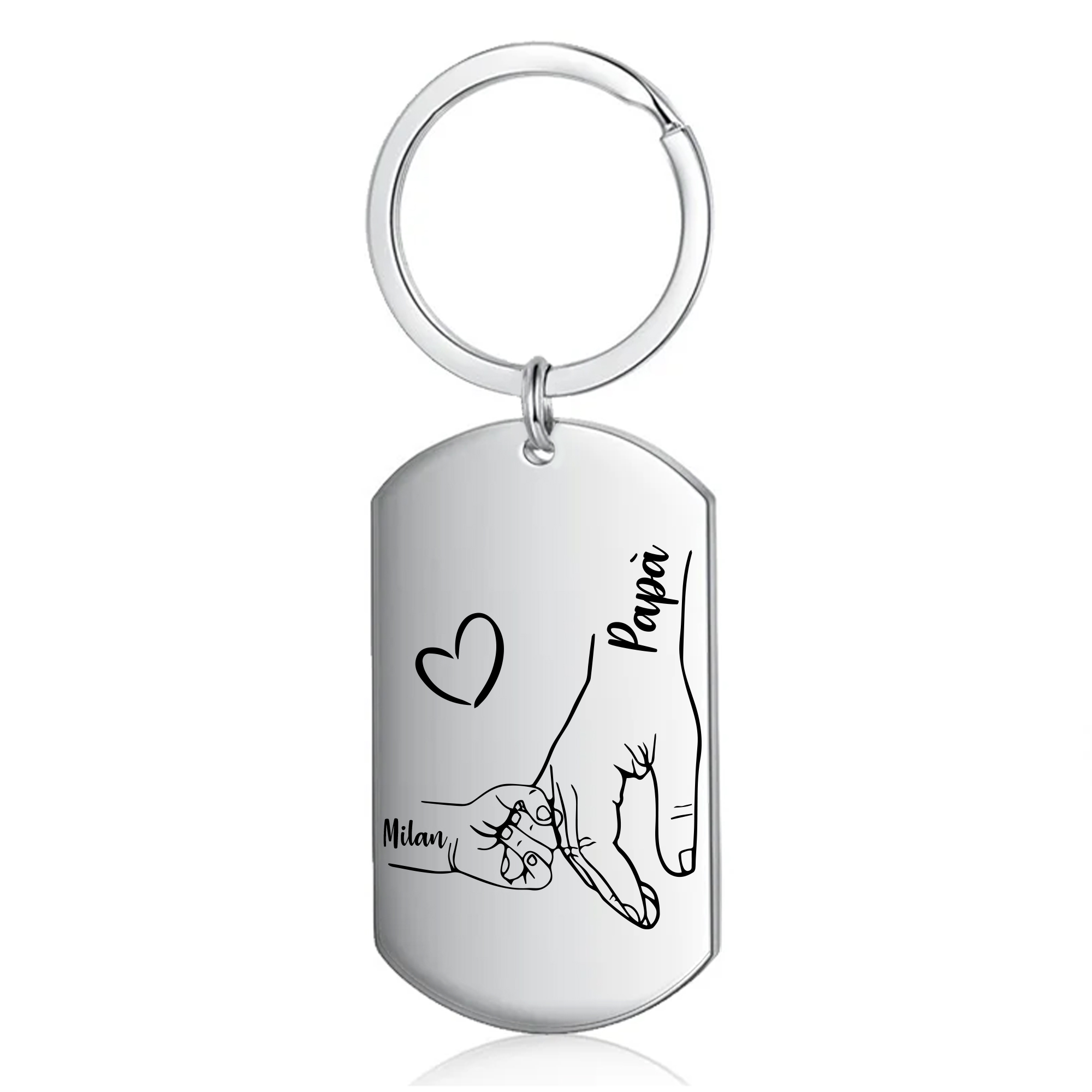 A mio papà-Portachiavi  mano nella mano 1 nome personalizzato regalo per papà