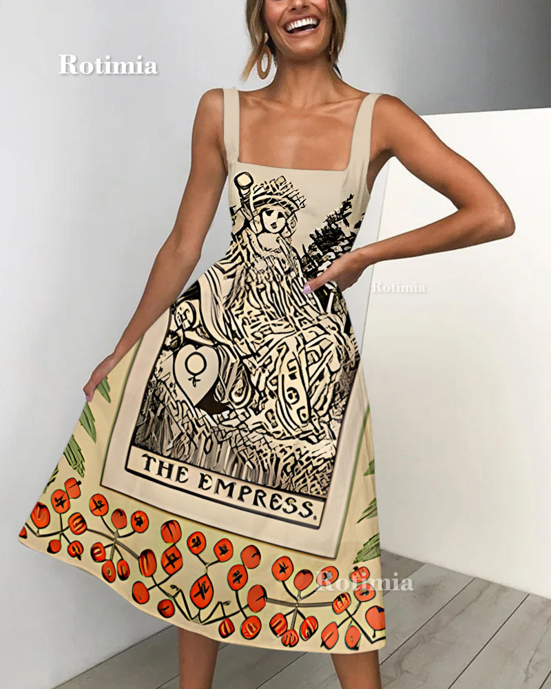 THE EMPRESS Print Sling Dress