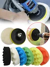 9 Pcs 5 Inch Buffer Drill Wheel Polisher Reusable Buffing Waxing Sponge Pads Kit