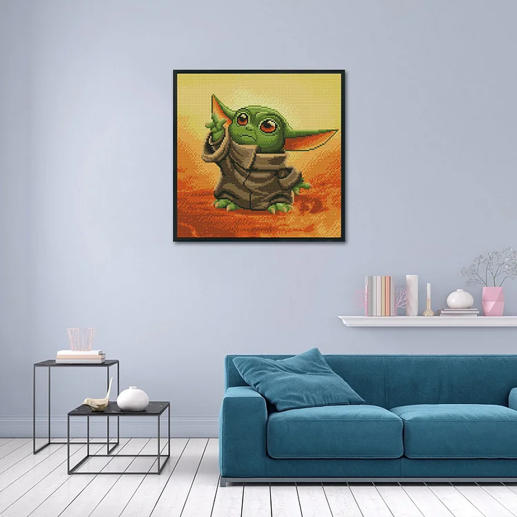 5d Diamond Painting Yoda Diy Full Diamond, Animals Diamond Painting Kits  Grogu, Adults Rhinestone Cross Stitch Kit For Home Living Room Bedroom Wall  D