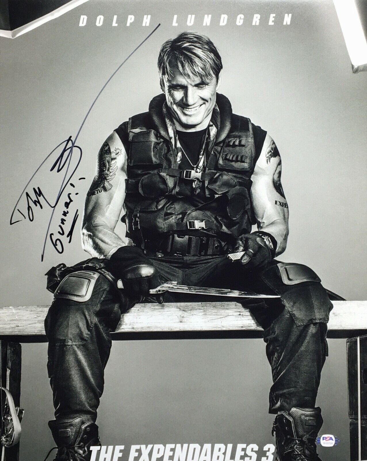 Dolph Lundgren Signed 'Expendables 3' 16x20 Photo Poster painting Gunner !