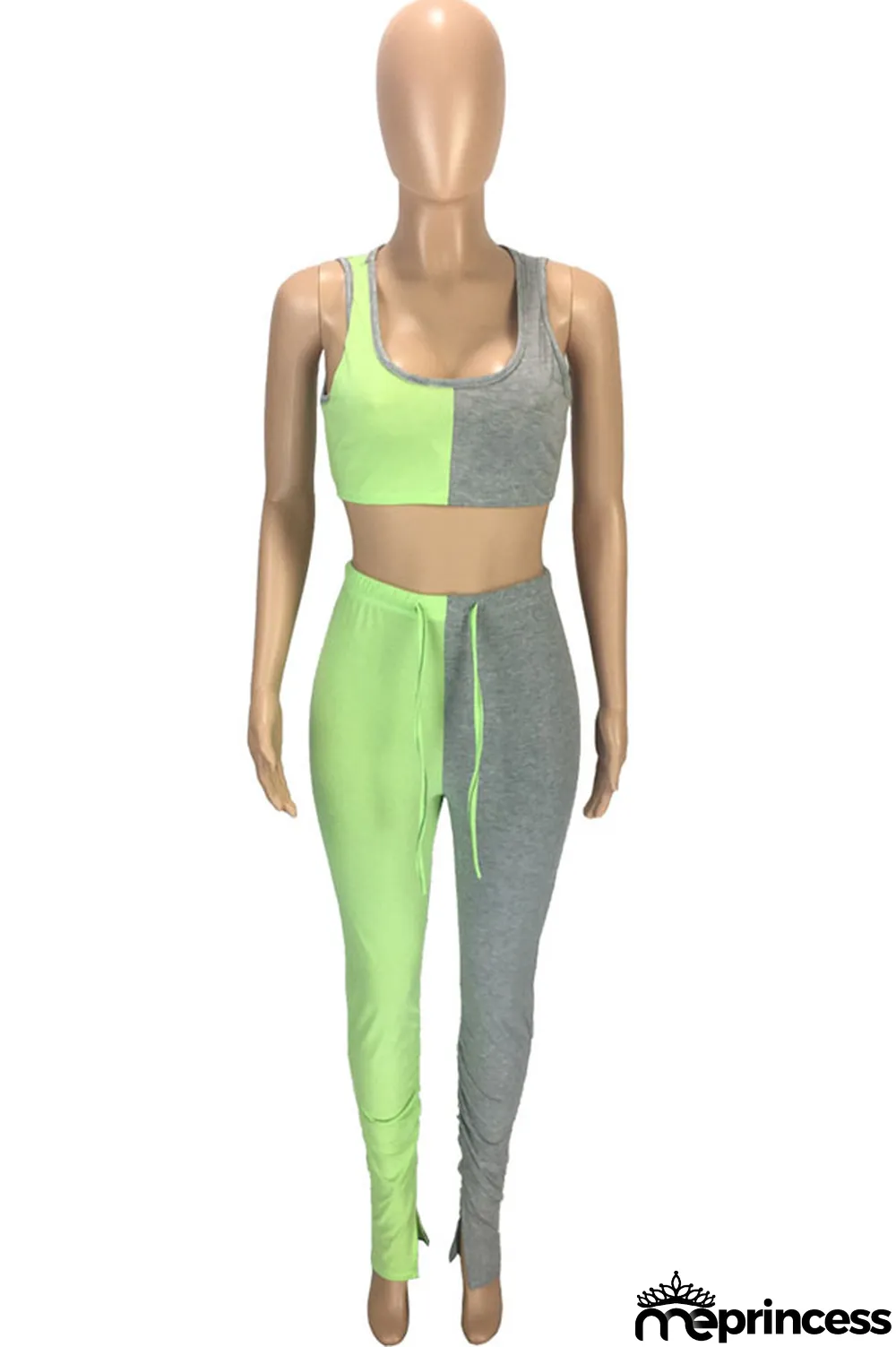 Blue Polyester Casual Solid pencil Sleeveless Two Pieces