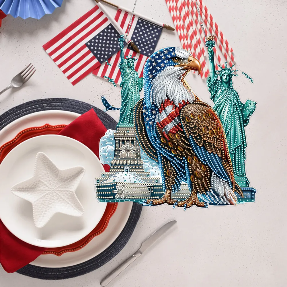Independence Day Eagle Acrylic 2D Flat DIY Diamond Art Pendant Wall Decoration