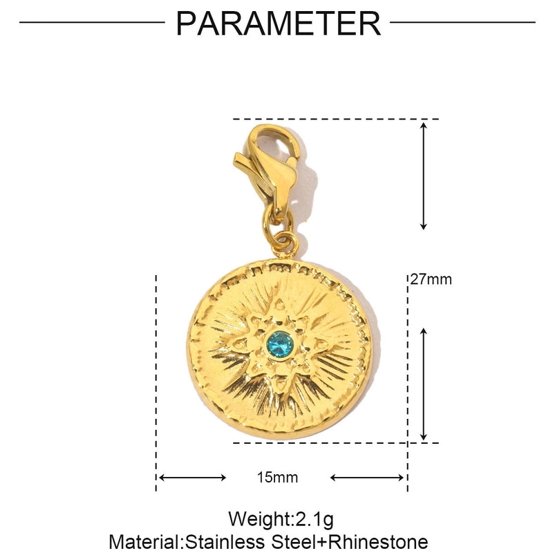 3 PCS/Package Titanium Steel Rhinestones Eye Pendant Jewelry Accessories