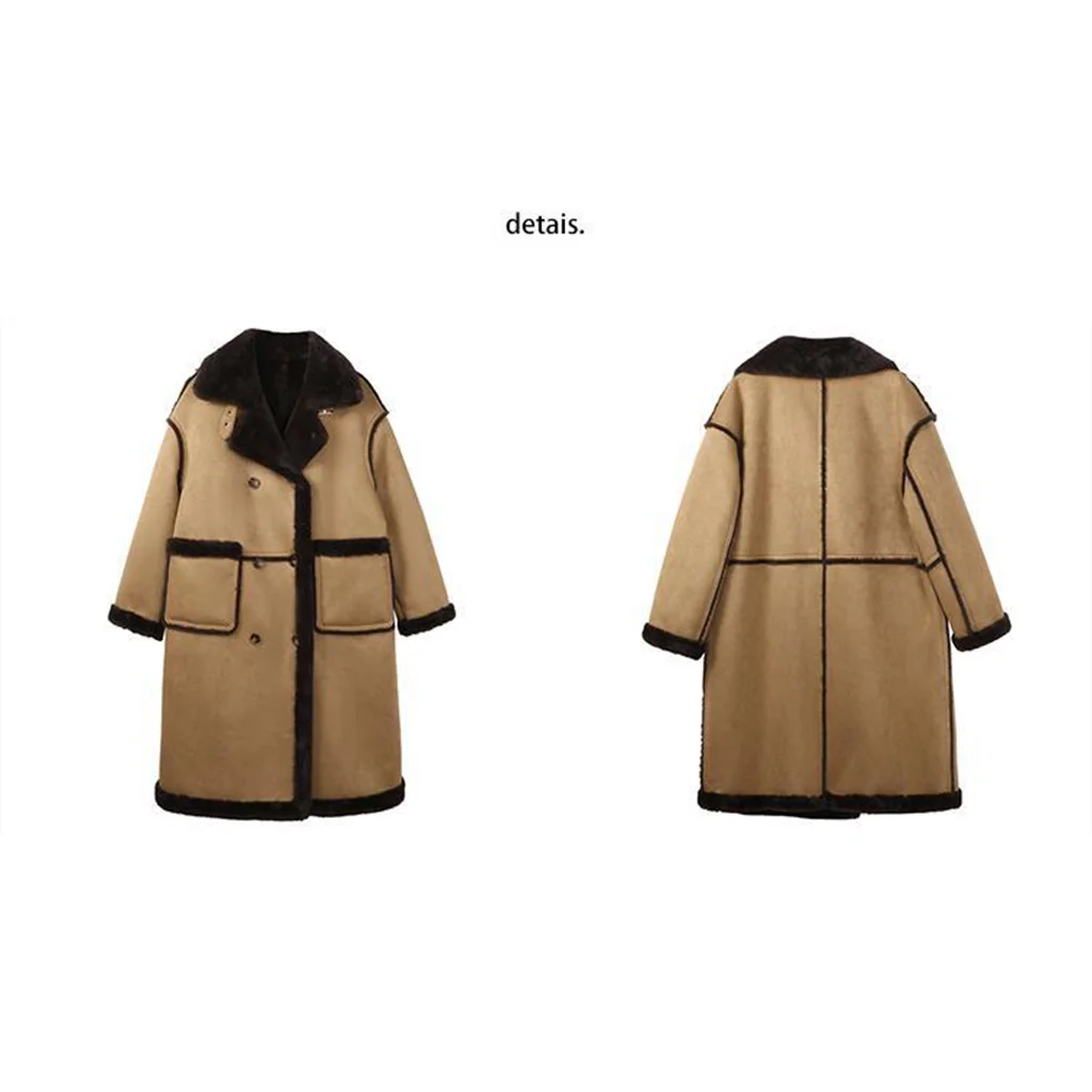 Women's Winter Lambswool Coat With Velvet And Thick Fur Mid-length