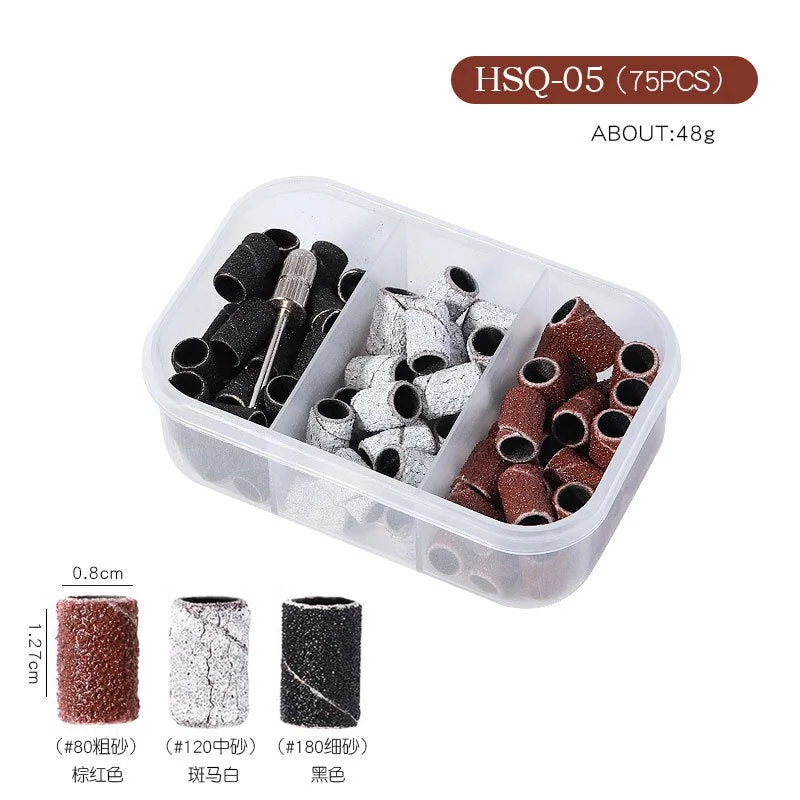 75/100/210Pcs Set Nail Sanding Ring Grinding Head Polisher Essential Supplies Sand Circle Manicure Tool SANA889