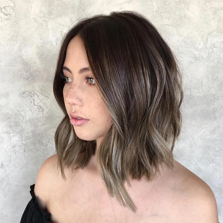 2023 Hot Black Brown Mini Lace Front Gradient Wig-elleschic