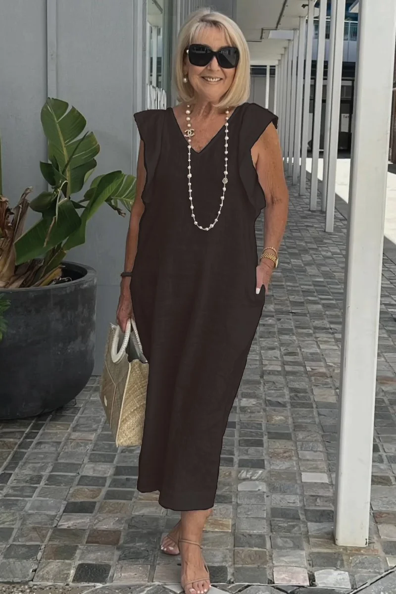 Older Women Cotton And Linen Casual Summer Dress - OlderIn Seniors & Elderly  Fashion Store