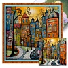 (Multi-Style) Colorful Houses-14CT/18CT Stamped/Counted Cross Stitch 40*40cm/15.75*15.75in