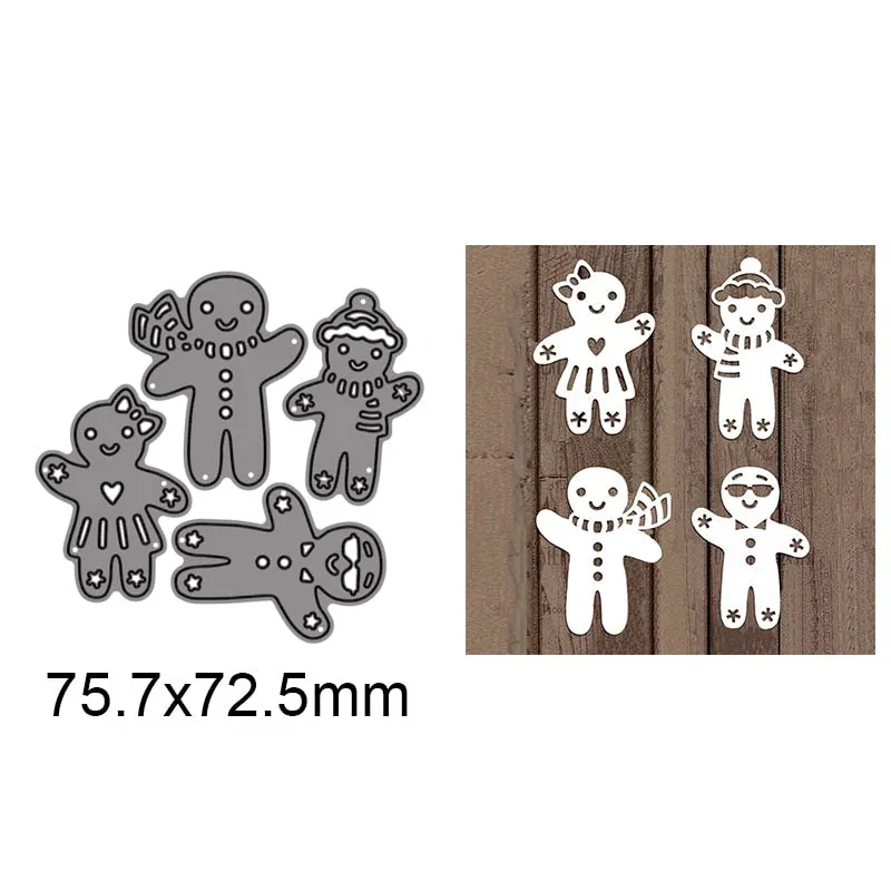 4Pcs Cute Little Paper People Metal Cutting Dies For DIY Scrapbook Cutting Die Paper Cards Embossed Decorative Craft Die Cut New