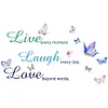 Live Laugh Love Butterfly Wall Sticker Home Decor