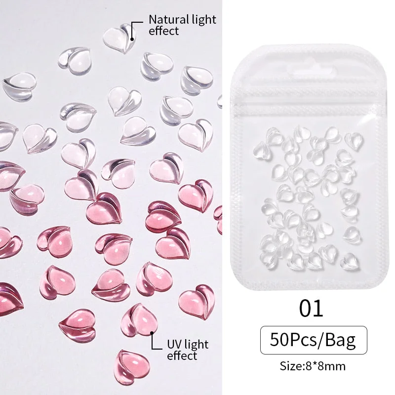 48pcs Mixed Size Aurora Little Bear Nail Art Accessories Resin Kawaii Bear Stereo FlatBack 3D Fashion Fingernail DIY Decoration-Nail Inspo