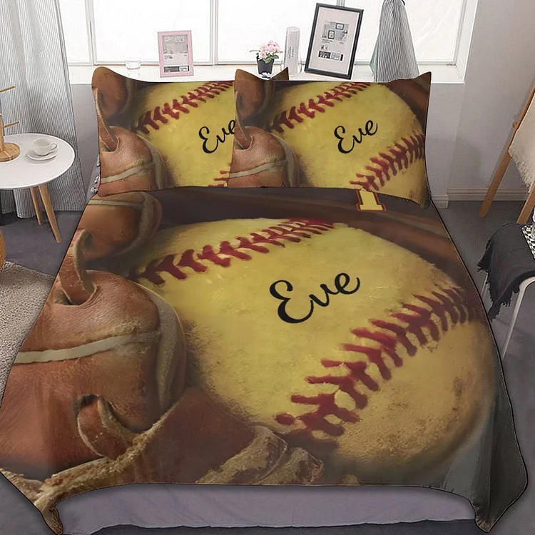 Personalized Softball Bedding Set for Bed Room Sets | BedKid28[personalized name blankets][custom name blankets]