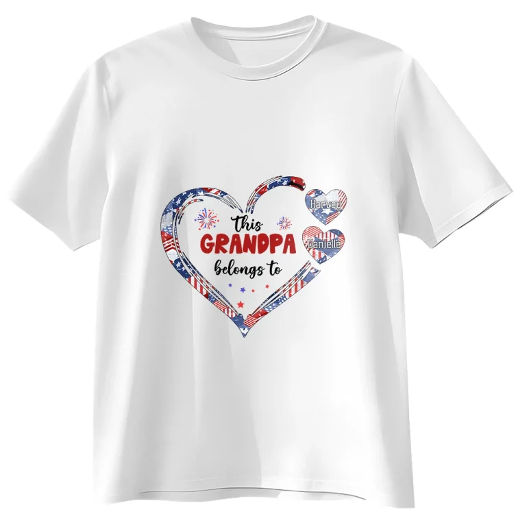 Personalized T-Shirt  Gifts For This Grandma Belongs To Patriotic 4th Of July Shirt
