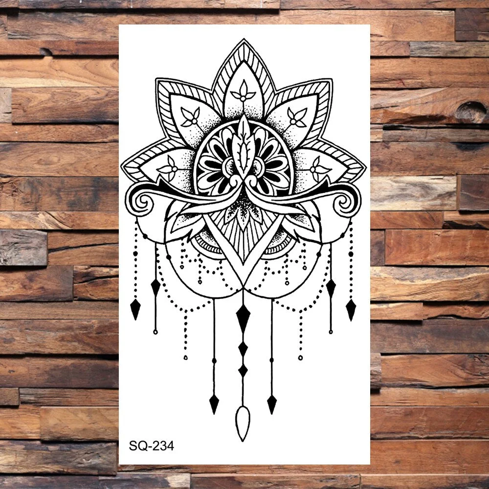 3D Moon Temporary Tattoos For Adults Mountain Sun Cluster Dream Catcher Tatoos Fake Pendant Tattoo Sticker Sexy Body Arm
