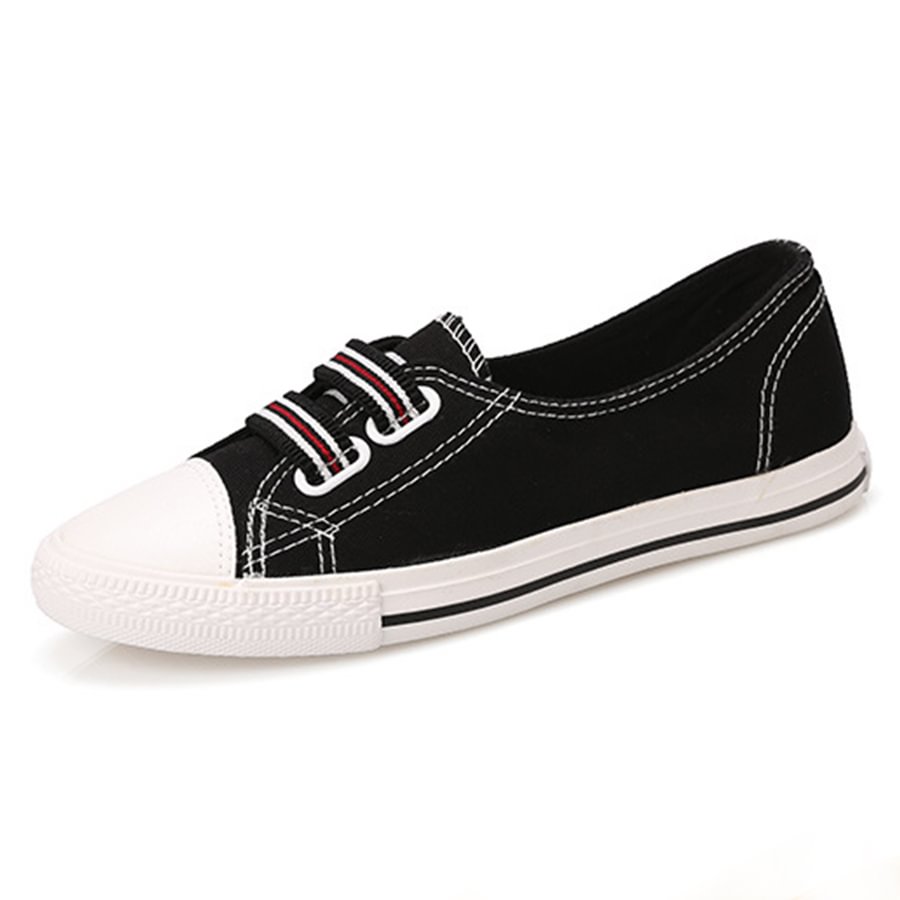 color block flat round toe casual sport sneakers