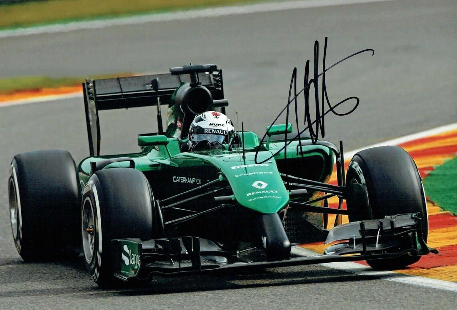 Andre LOTTERER Signed 12x8 CATERHAM Belgium Formula 1 Photo Poster painting Autograph AFTAL COA