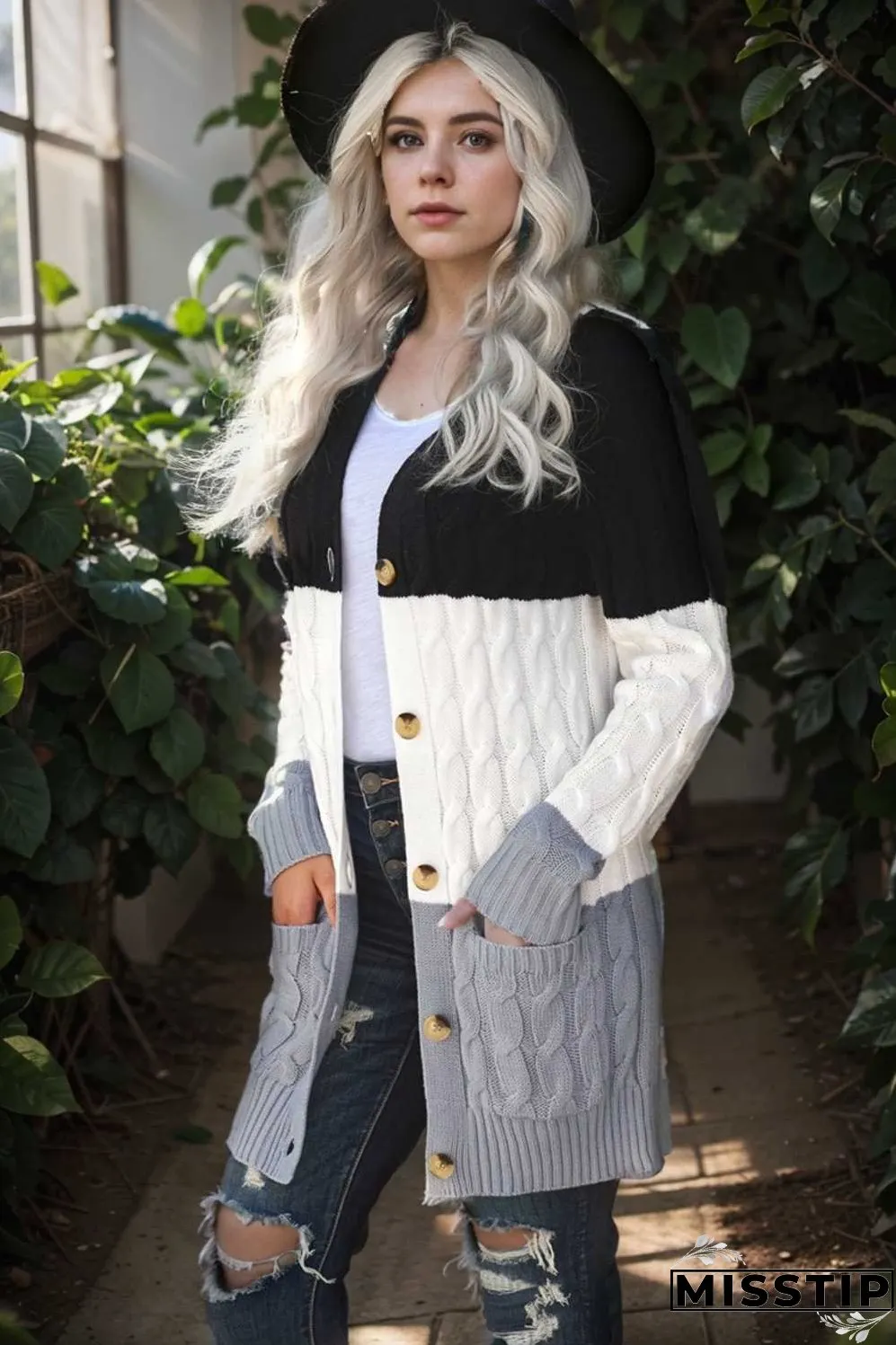 cozy cable knit button front long sleeve cardigan