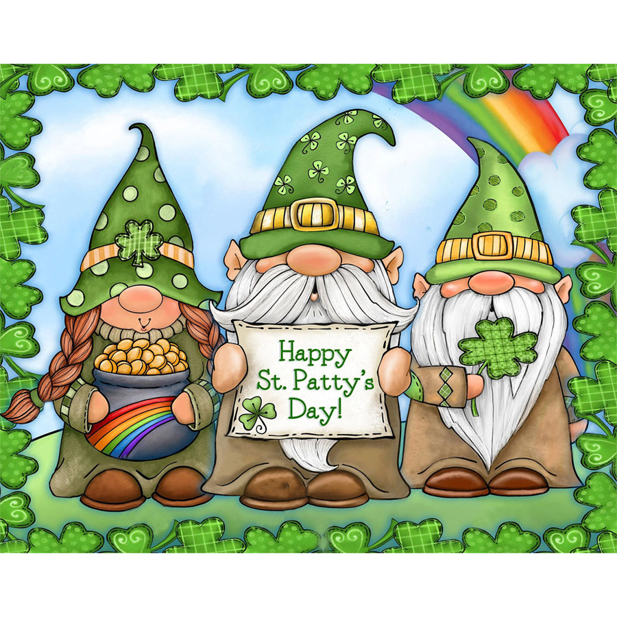 St. Patrick's Day Gnomes 40*50CM(Canvas) Full Round Drill Diamond Painting gbfke