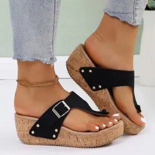 Breakj Breakj Thick-Soled Women's Shoes In The Summer Of 2025 Large-Size Wish Slopes And Women's Toe Slippers