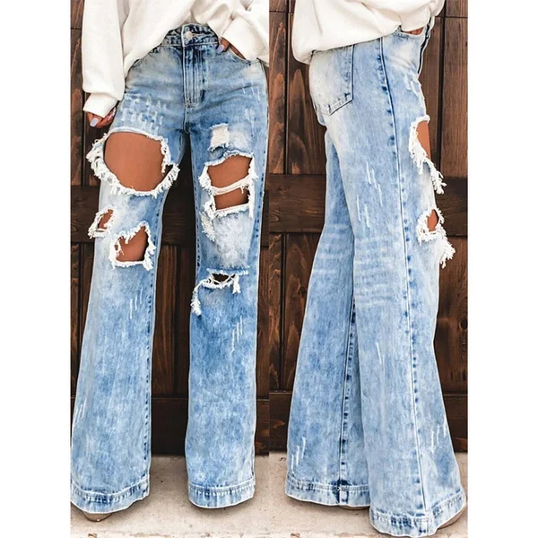 Womens Fashion Slim Fit Jeans Ripped Denim Jeans For Women Skinny Jeans For Female