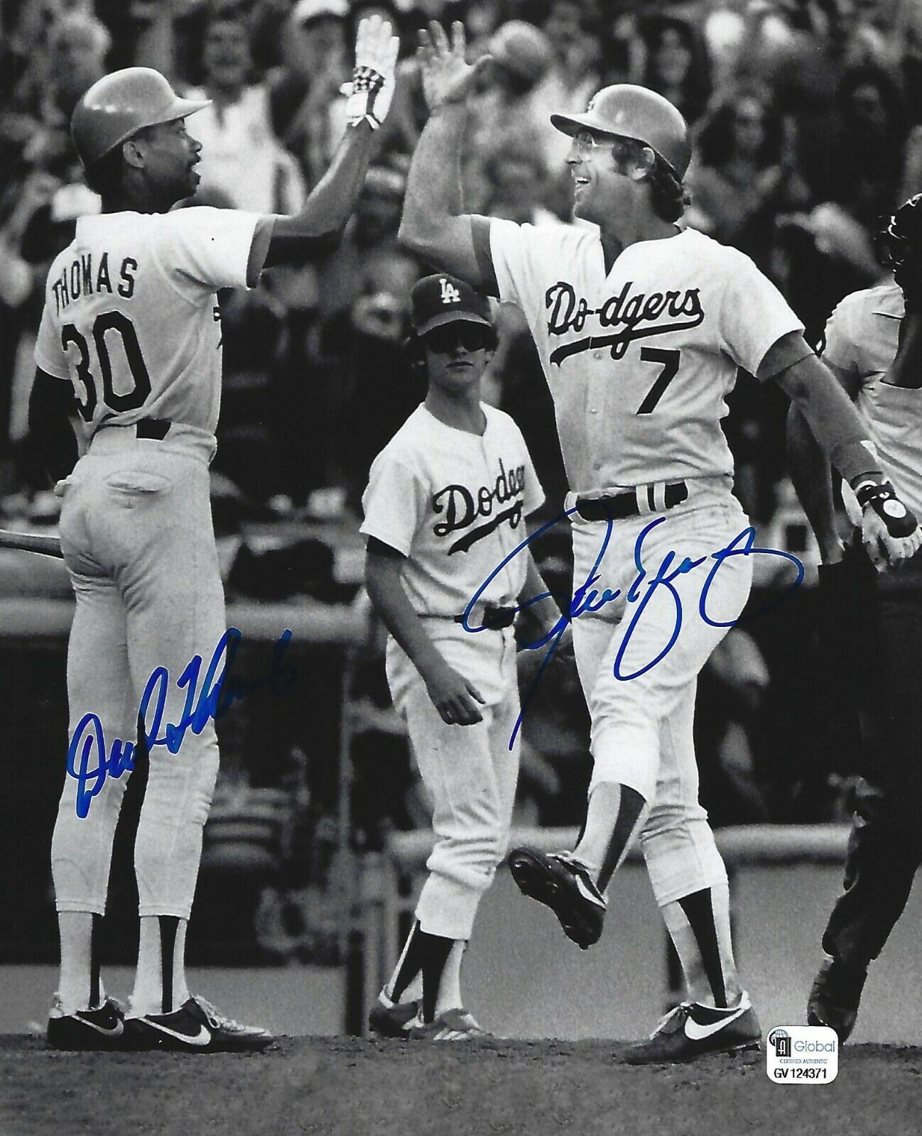 Steve Yeager & Derrel Thomas Signed 8x10 Photo Poster painting COA 1981 Dodgers Baseball Picture