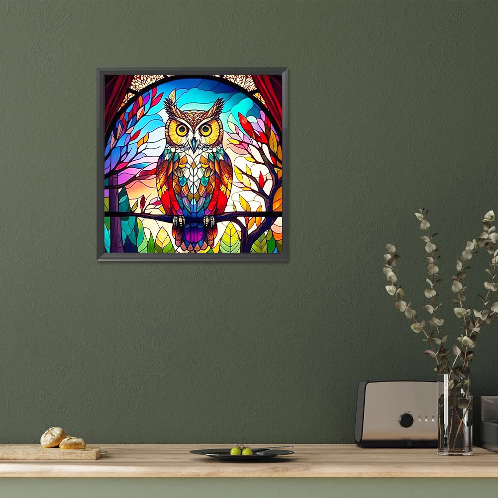 Diamond Painting - Full Round Drill - Owl(Canvas|30*30cm)