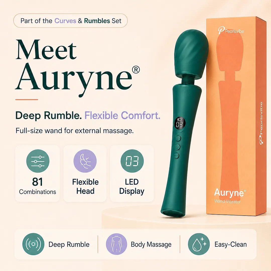 Curves & Rumbles Set - Pearlsvibe&reg; Smolder&reg; G-Spot Vibrator & Auryne&reg; Wand Massager