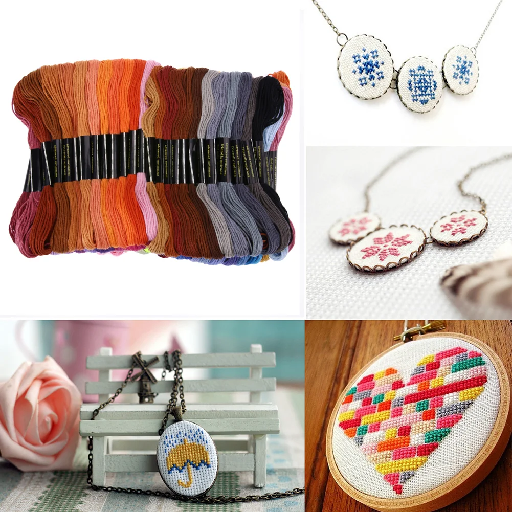 100 Colors Embroidery Thread Hand Cross Stitch Floss Sewing Skeins Craft