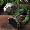 Simulation Lizard Sculptures,Hand Painted Resin Jungle Chameleon Sculpture Tropical Reptile Animal Model Home Decor Craft Ornament Accessories