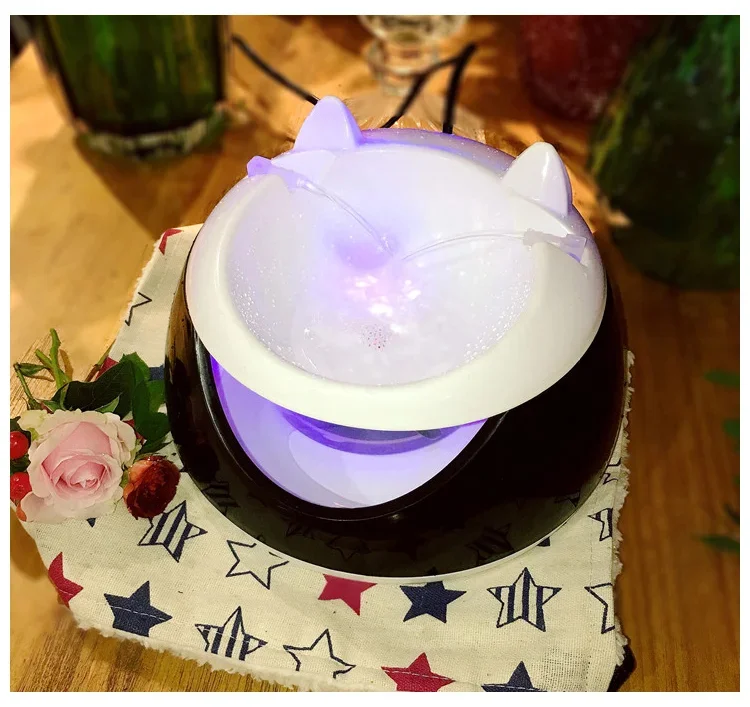 Automatic Luminous Pets Water Fountain For Cats Dogs Usb Electric Dispenser Drinking Bowls
