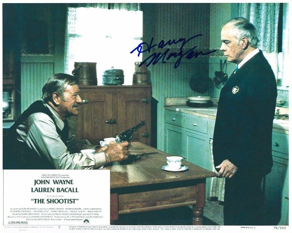 HARRY MORGAN signed THE SHOOTIST color 8x10 w/ coa JOHN WAYNE'S FINAL WESTERN