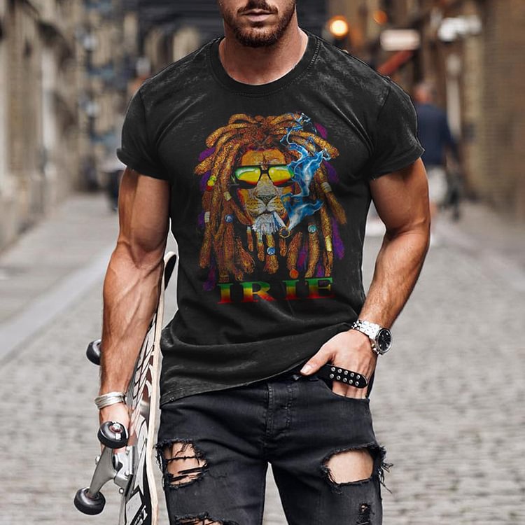 Men's Personalized Pattern Casual Short Sleeve T-Shirt
