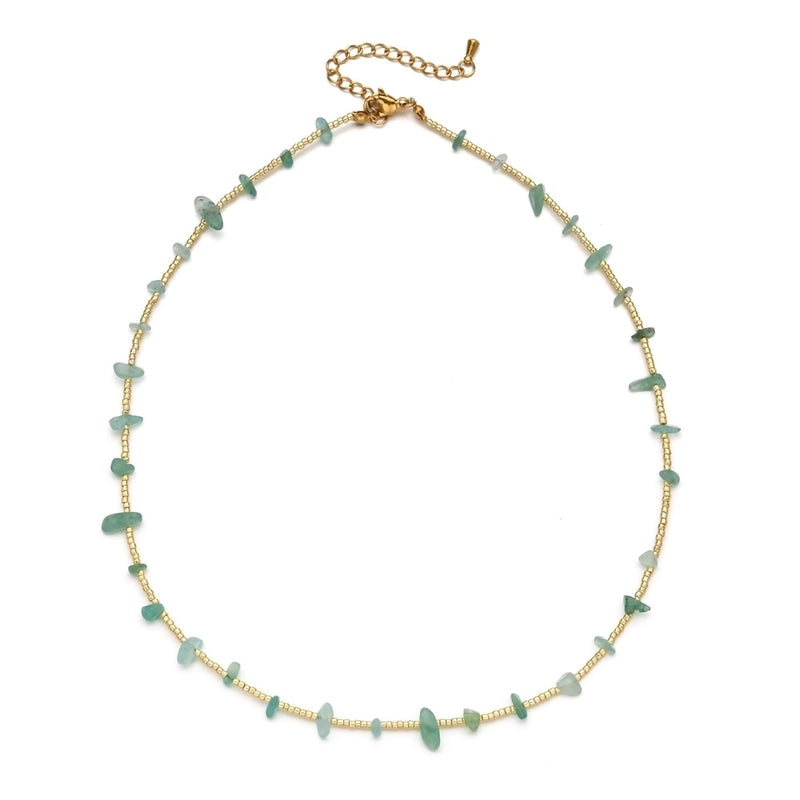 Stone Copper Geometric Necklace