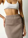 Knitted Long Sleeve Ruffled Top&Skirt Solid Color Urban Suit