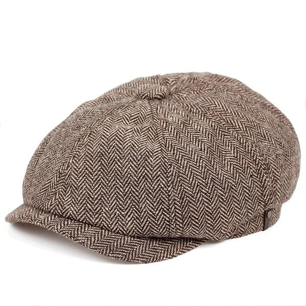 Men's Flat Top Hat Ivy Gatsby Driving Cap Autumn Winter Fashion Newsboy Hat Octagonal Hats for men