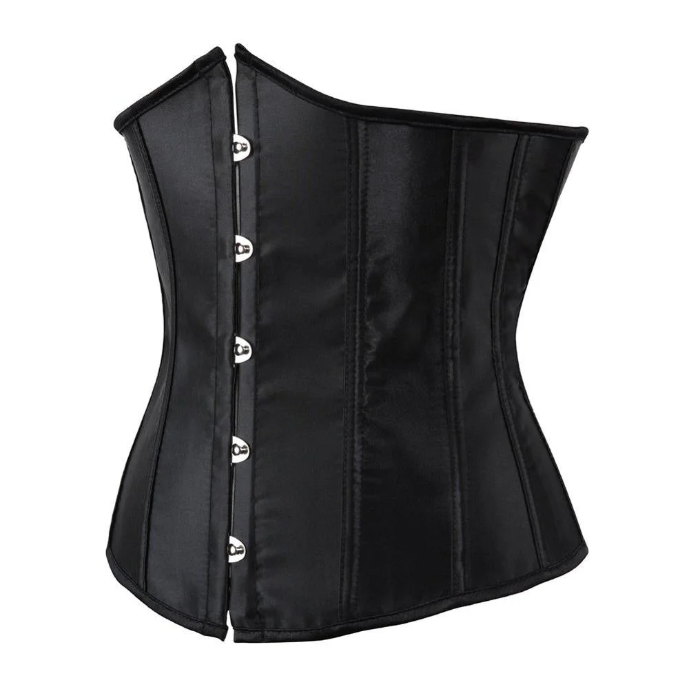 Sapubonva fashion satin underbust corset bustier lingerie plus size ucorset underbust bustier straps vintage style corselet