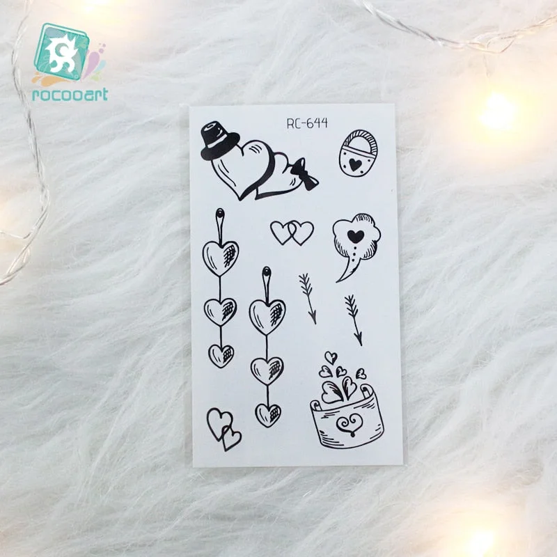 2020 Couple Temporary Tattoos Fashion Cool Body Art Beauty Makeup Valentine's Day Tattoo Waterproof Hand Fake Tatoo 10.5x6cm