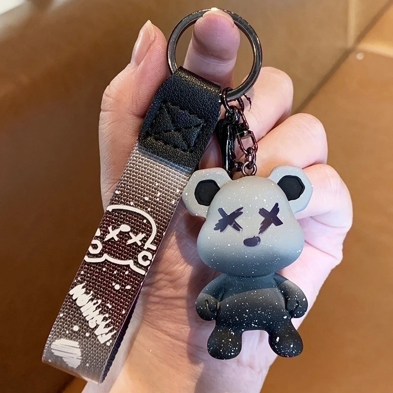 Fashion Bear Resin Metal Unisex Bag Pendant Keychain