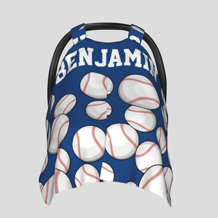 Personalized Baby Baseball Car Seat Canopy for Comfort & Unique| C34