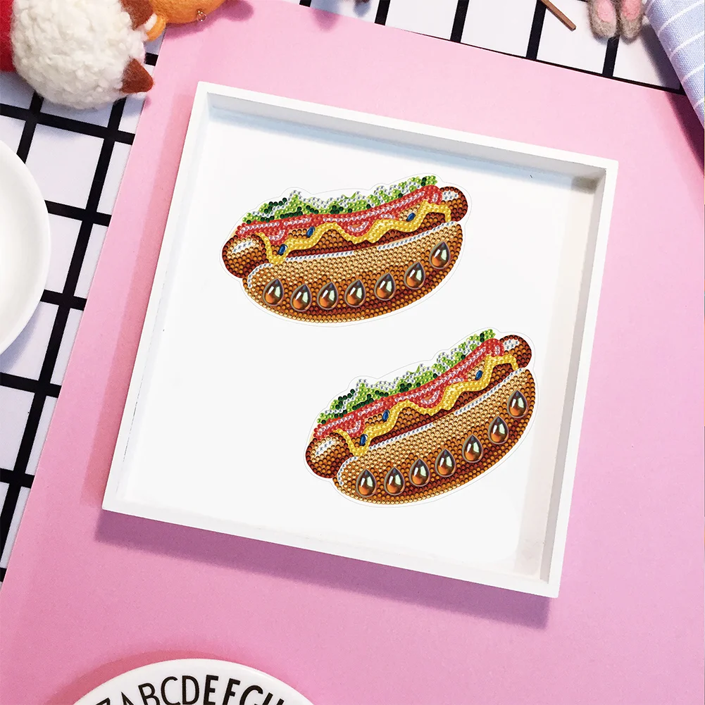 1pcs DIY Hamburger Diamond Painting Magnets Refrigerator for Adults Kid Office Car Fridge