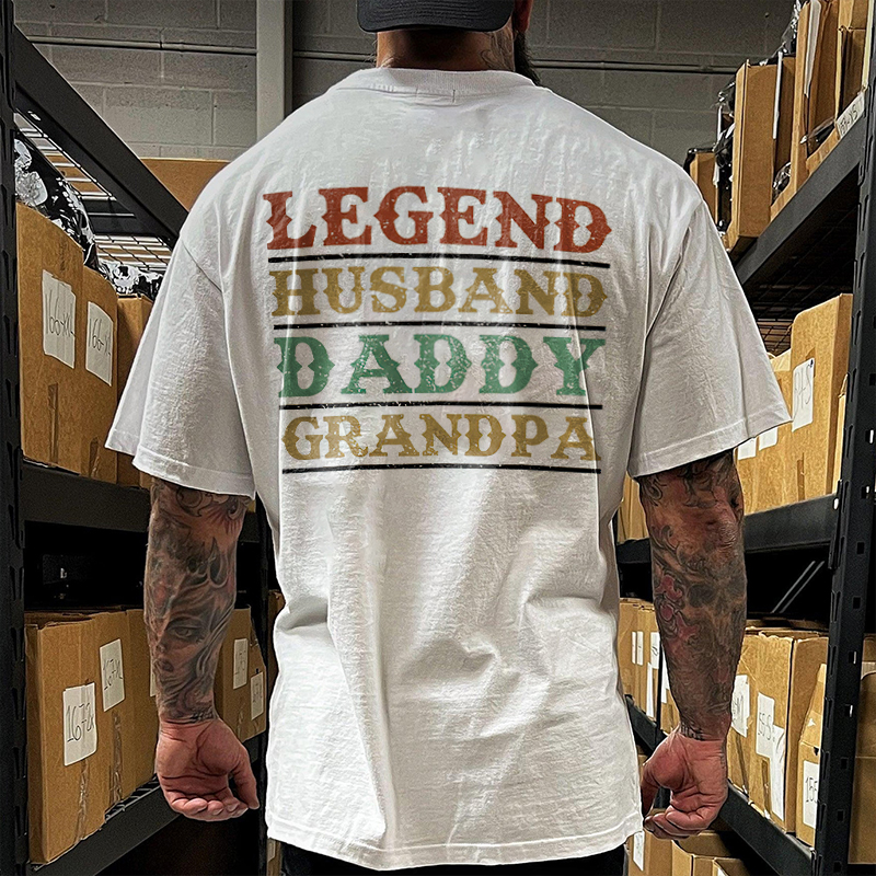Livereid Legend Husband Daddy Grandpa Printed Men's T-shirt - Livereid